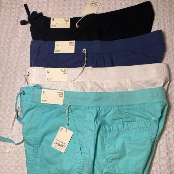 a.n.a Pants - A.N.A. A New Approach mid-rise shortie shorts bundle- Black, Blue, White, Aqua
